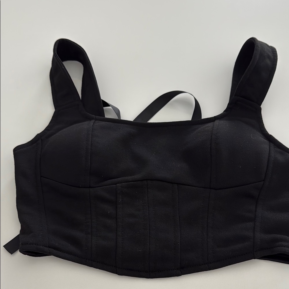 Black Cropped Bustier Top
